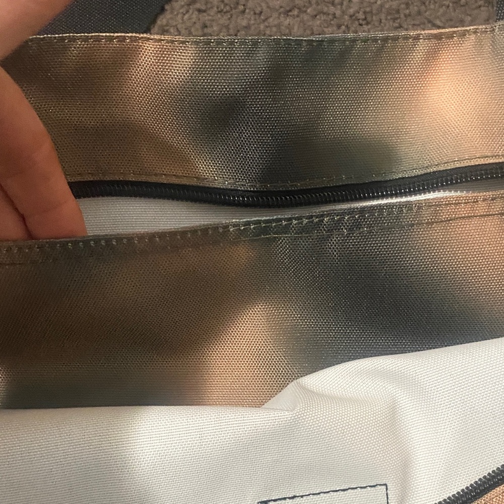 PINK Victoria's Secret Green and Tan Tote Bag - Picture 4 of 7